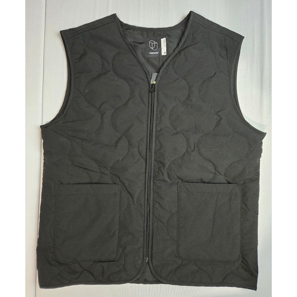 Original Use Mens Black Onion Quilted Zip Front Utility Vest Size M NEW